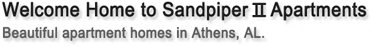 Welcome Home to Sandpiper II Apartments